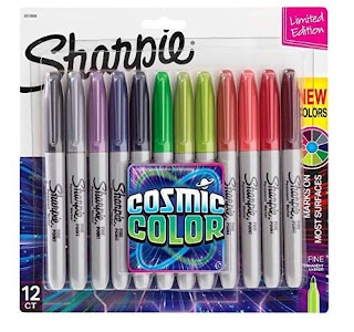 Sharpie Permanent Markers, Fine Point, Cosmic Color, Limited Edition, 12 Count