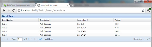 ExtJs 4 MVC Architecture tutorial using Java Servlets