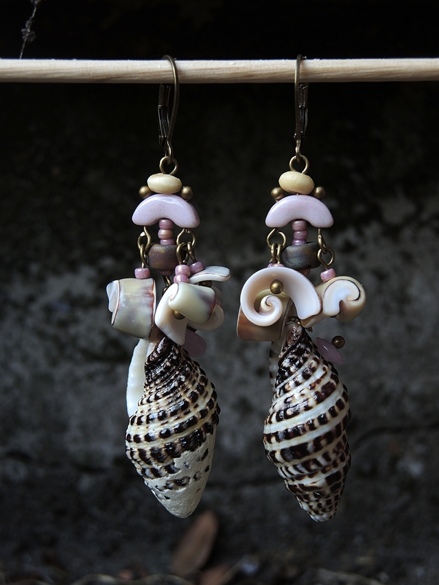 DIY oorbellen/earrings 'at the beach'