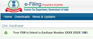 your pan is linked to aadhar number