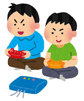 子どもがゲームを遊ぶ