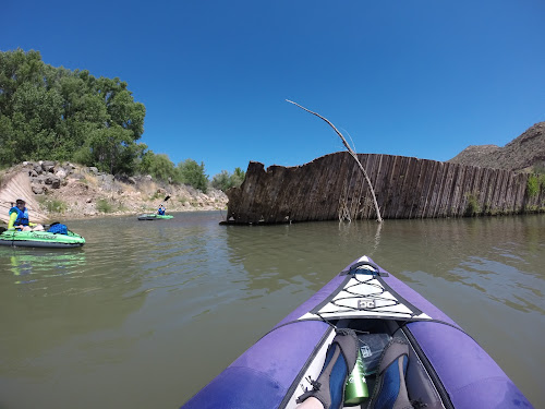 The remains of a diversion dam.