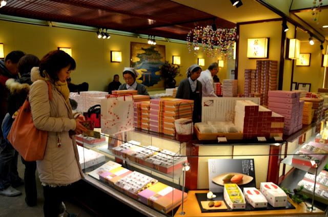 Inside the wagashi shop in Miyajima