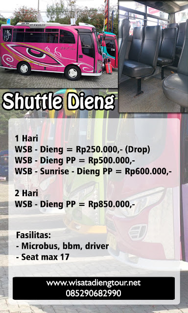 daftar harga shuttle dieng terbaru