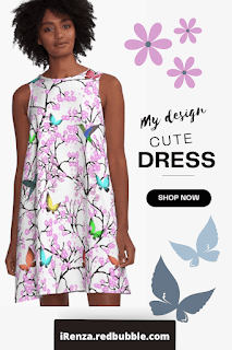 Cherry blossoms with butterflies and birds Dress.