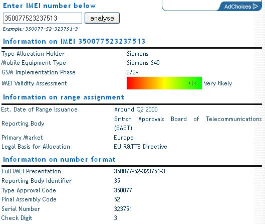 Cek Kode IMEI