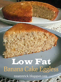 Low Fat Banana Cake Eggless Recipe @ treatntrick.blogspot.com 