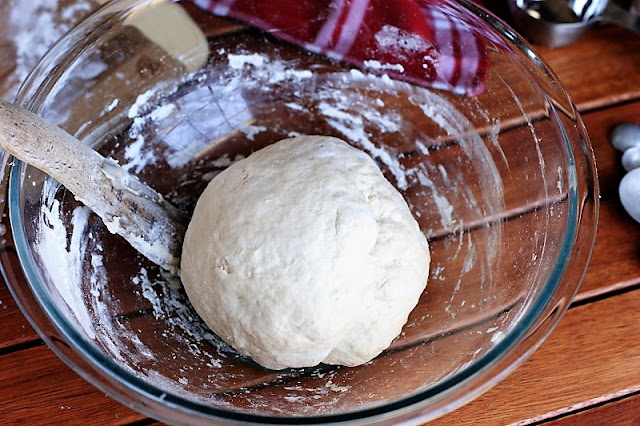 Homemade Pizza Dough Before It's Risen Image