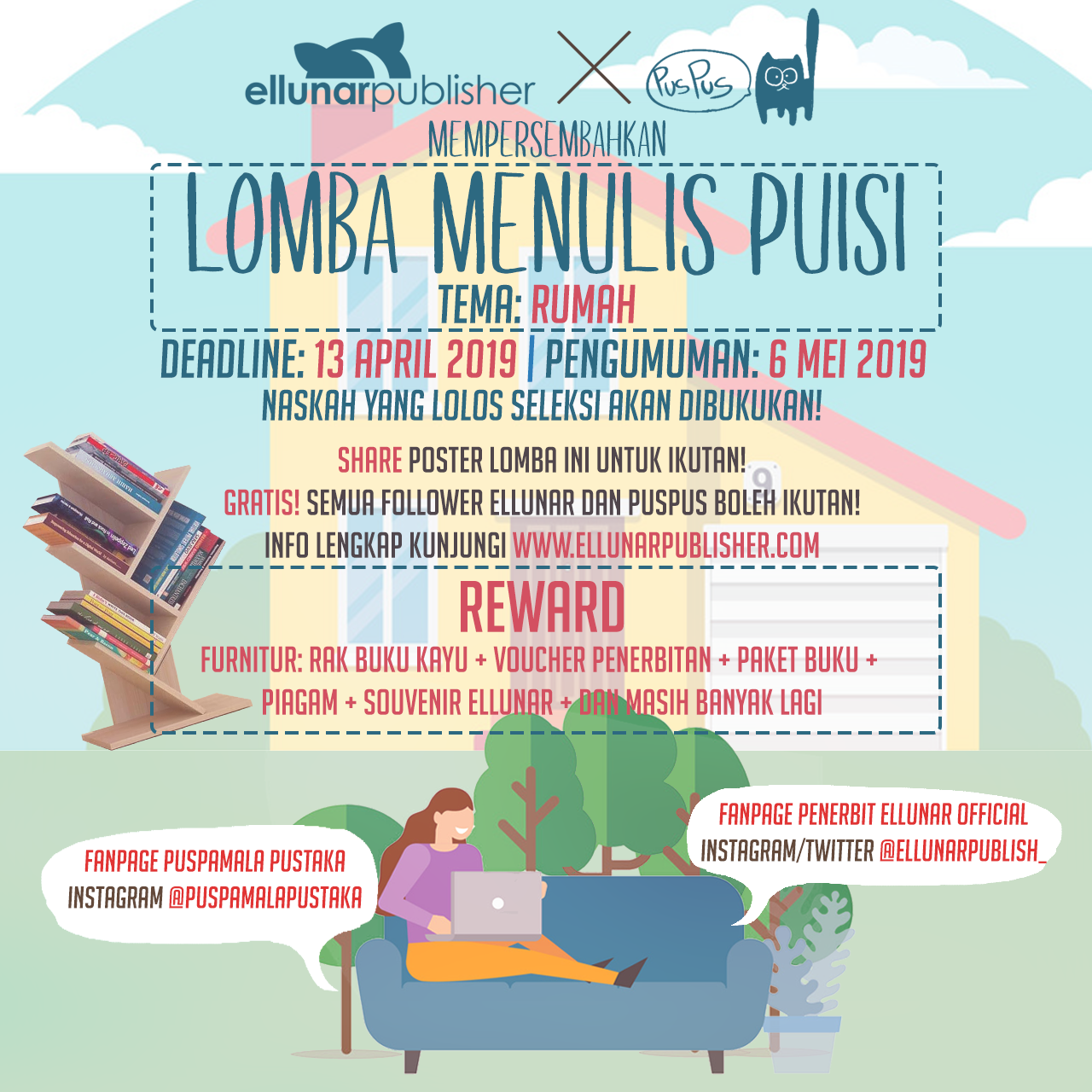 Lomba Menulis Puisi Ellunar X Puspus Bertema Rumah Ellunar