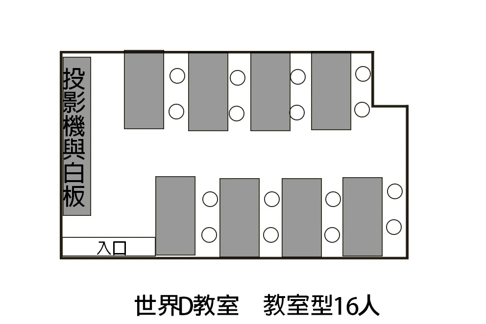 台北火車站場地租借-台北世界大樓教室-D教室-擺放型圖片