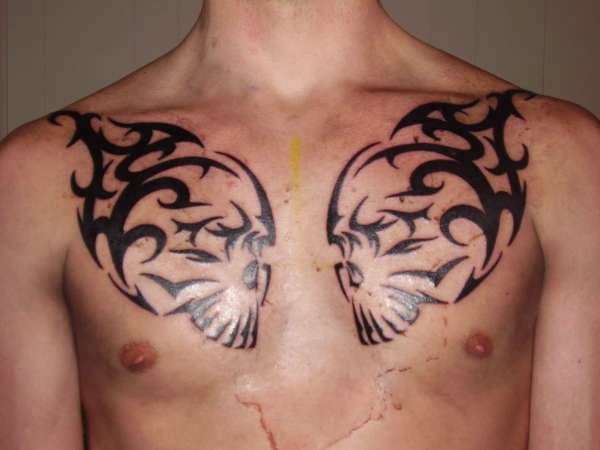 skull chest tattoos, skull and chest tattoo, skull tattoos chest, men tattoo on chest