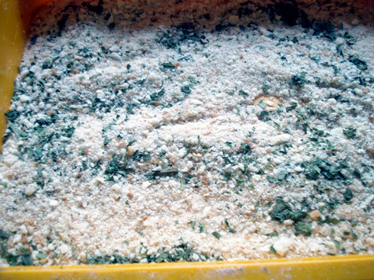 breadcrumbs, pepper and parsley mixture