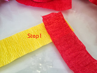 step one how to weave paper streamer