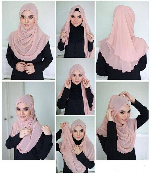 kreasi jilbab segi empat desain simple, elegan modis dan modern terbaru 2017/2018