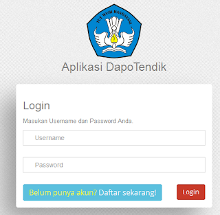 cara daftar aplikasi dapotendik kemdikbud