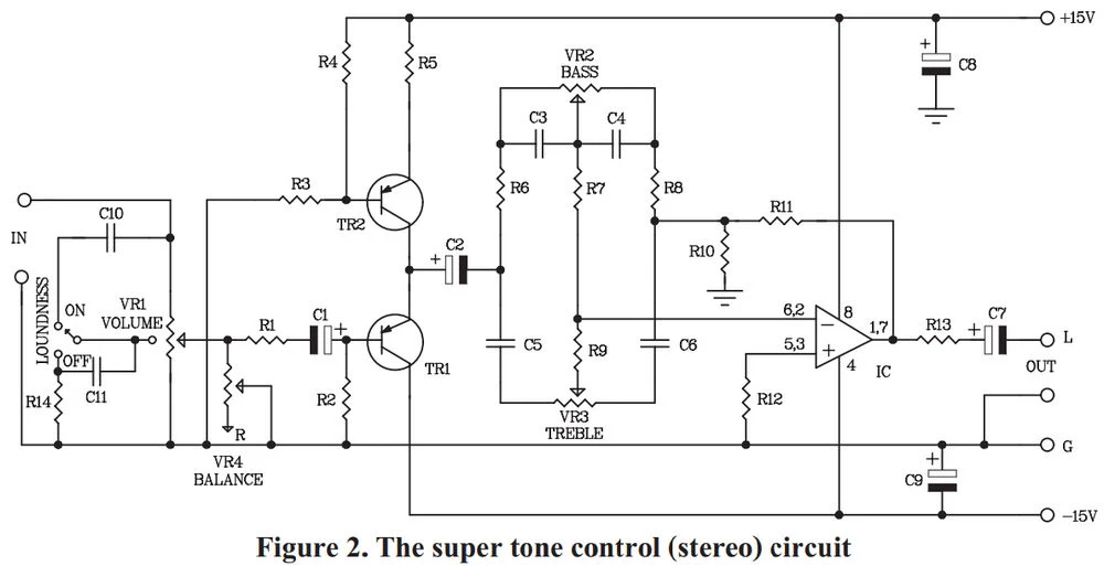 วงจรปรีโทน Super Tone Contro Stereo FK628