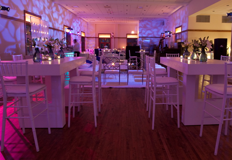 Guests moved inside for the chic loungestyle reception