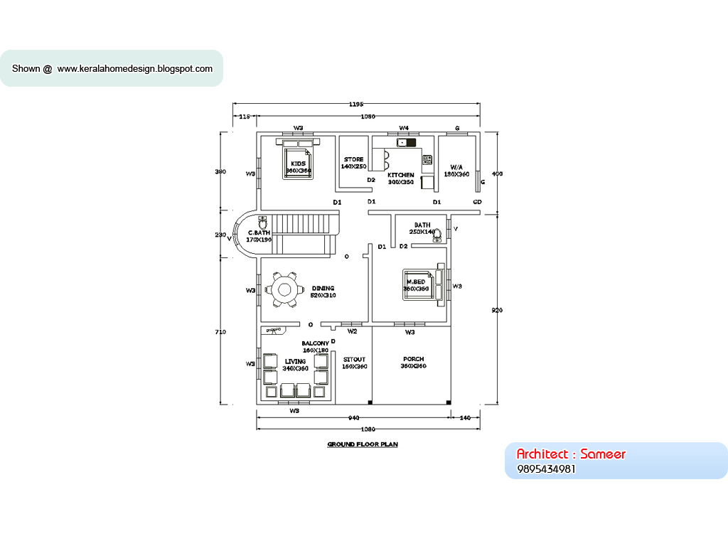 Home plan and elevation - 2138 Sq. Ft | home appliance