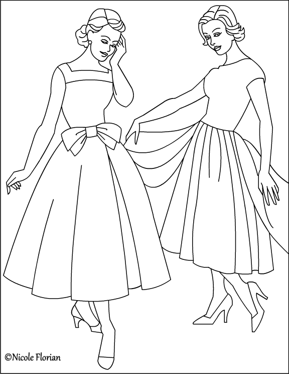 Nicole's Free Coloring Pages: Vintage Fashion * Coloring pages