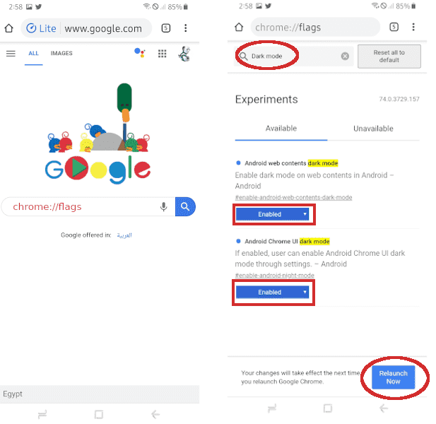 كيفية تشغيل الوضع المظلم في Chrome لنظام Android