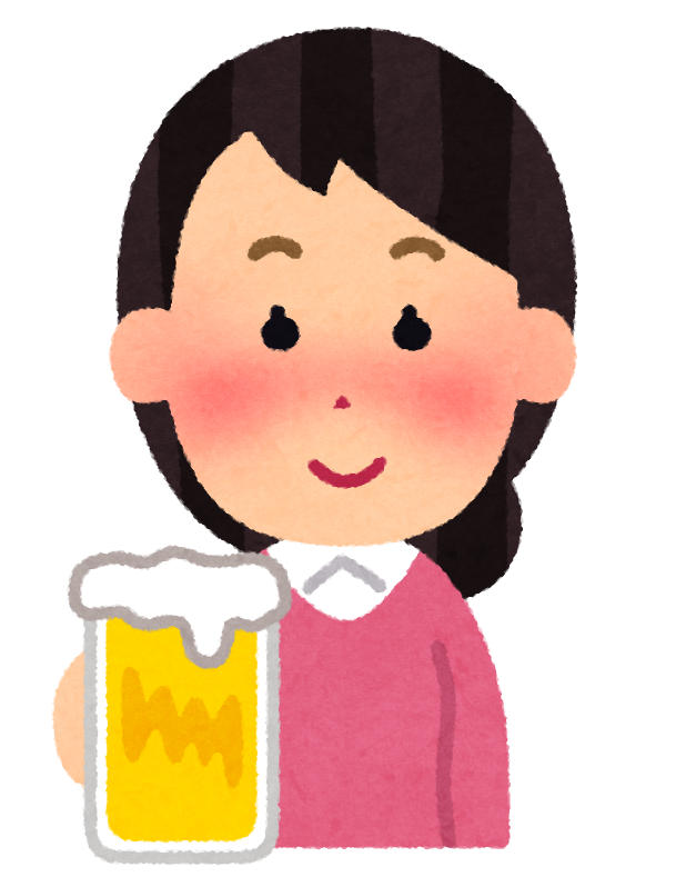 いろいろな表情の酔っぱらいのイラスト 女性 かわいいフリー素材集 いらすとや