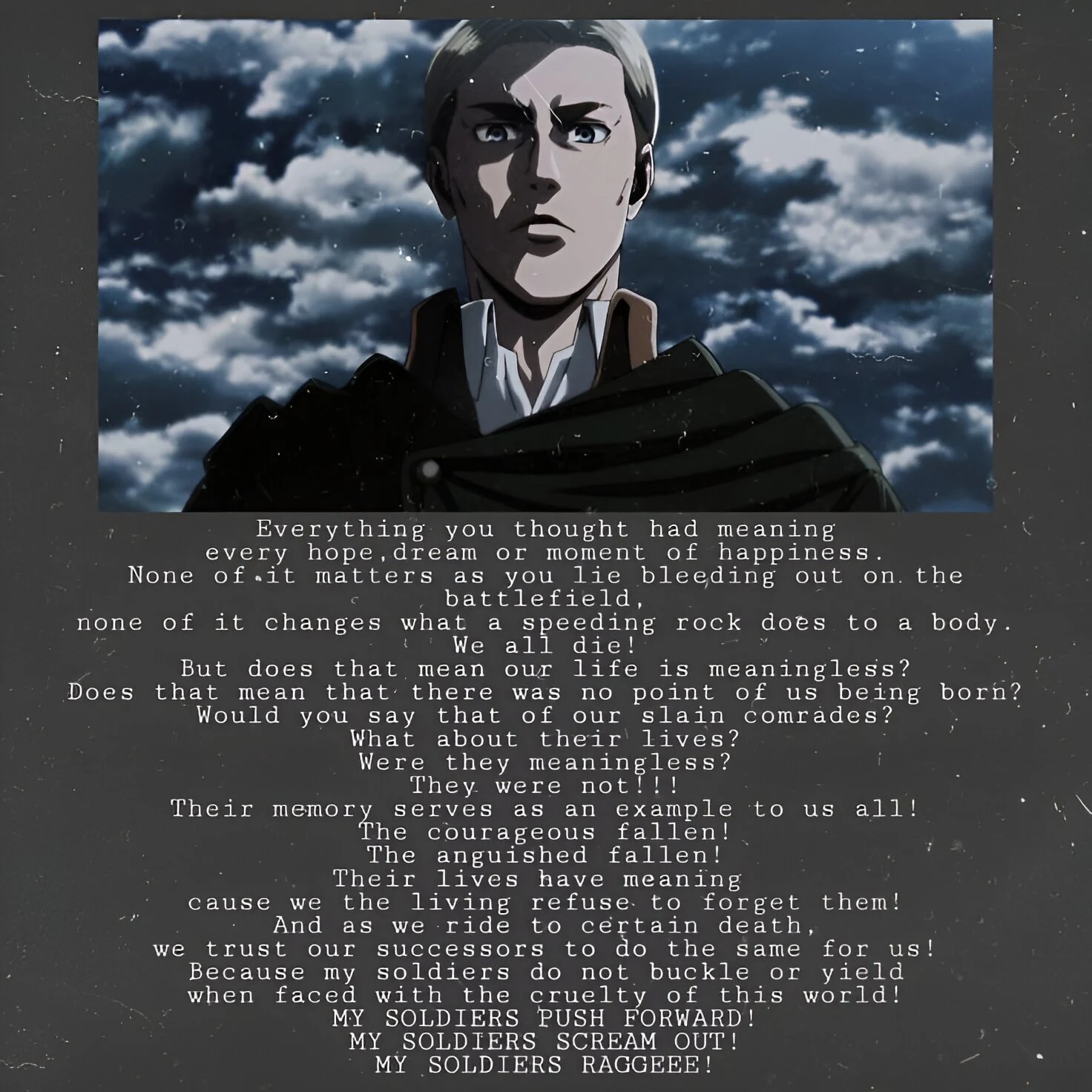 Erwin Smith Complete Speech My Soldiers Rage Image Format