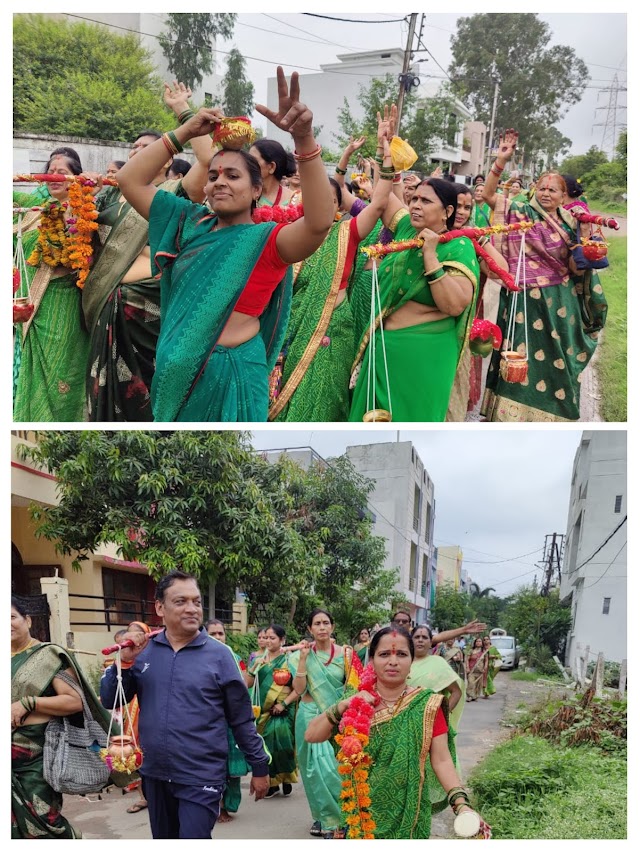 सोमवती अमावस्या पर तुलसी नगर में मातृ शक्तियों द्वारा काँवर यात्रा निकाली गयी।