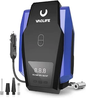 VacLife Tire Inflator Portable Air Compressor - Pump for Car Tires (up to 50 PSI)