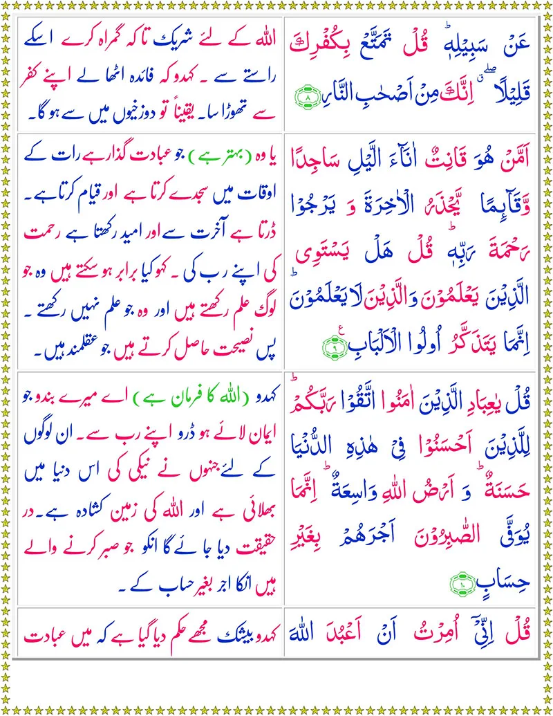 Surah Az-Zumar with Urdu Translation,Quran,Quran with Urdu Translation,