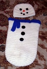 4 snowman cocoon and hat karen pattern