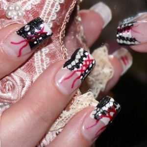 new nail art ndeleler: Lace Nail Art Designs