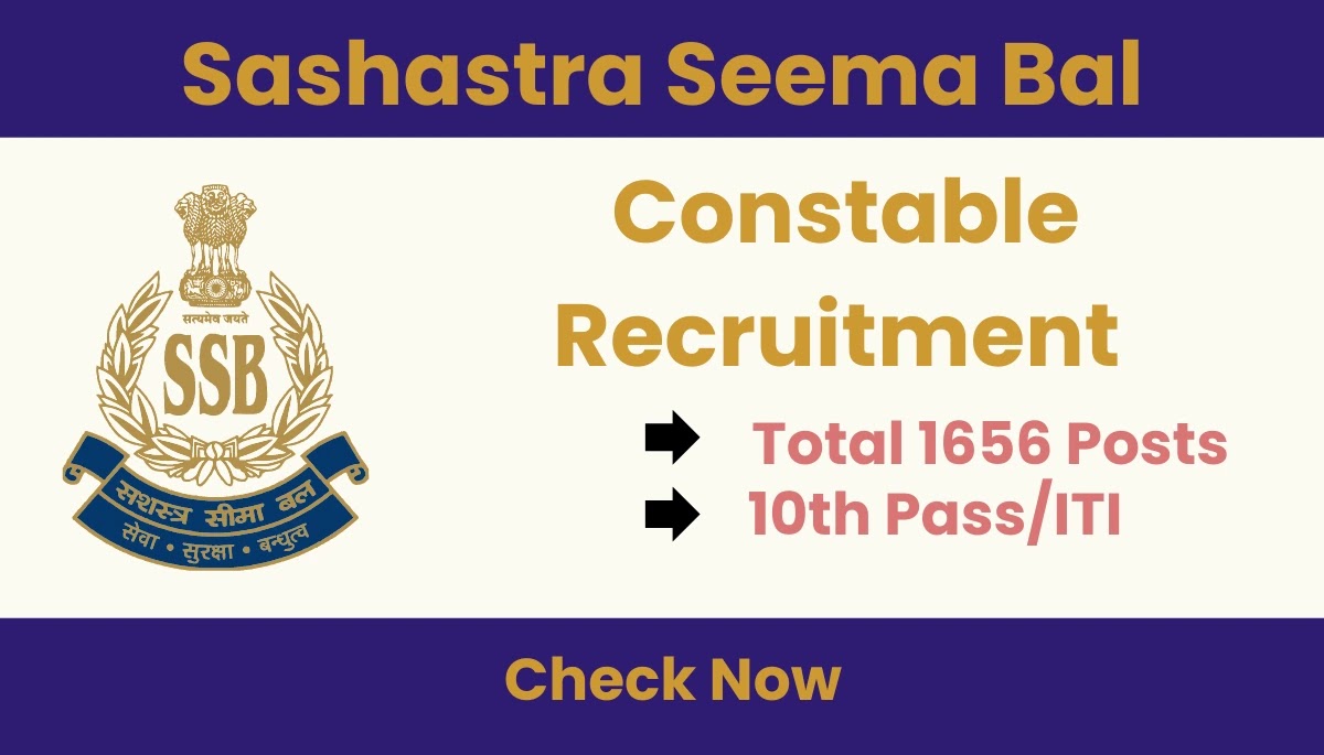 SSB Constable Recruitment 1656 vacancies: Notification, Online Form and Eligibility