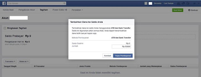Step by Step Deposit/Pengisian Saldo Akun Facebook Ads via Transfer ATM