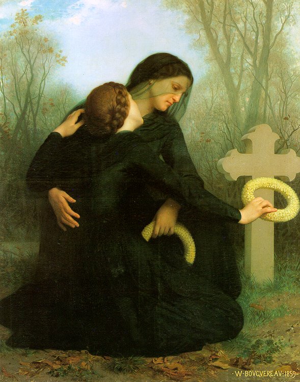 all saints day,funeral,Bouguereau