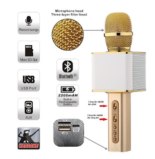 Micro Hát Karaoke SD 08 - Mic Hát Karaoke Kiêm Loa Bluetooth