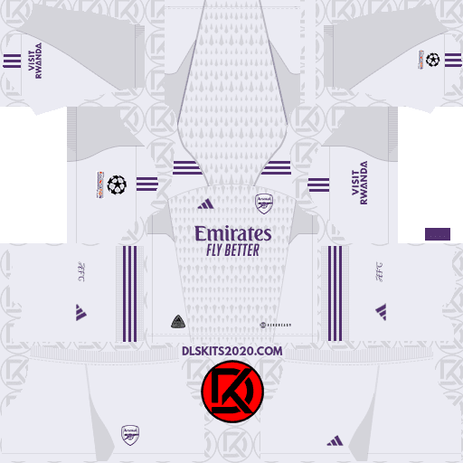 Arsenal FC DLS Kits 2023-2024 Adidas In Champions League - Dream League Soccer (Goalkeeper Away)