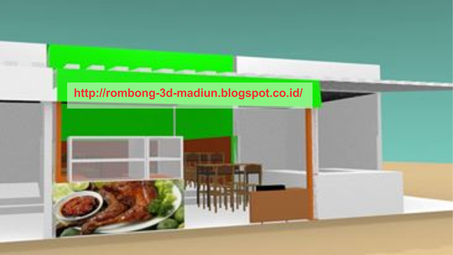 ROMBONG GROBAK GEROBAK 3D DESAIN  INTERIOR WARUNG  