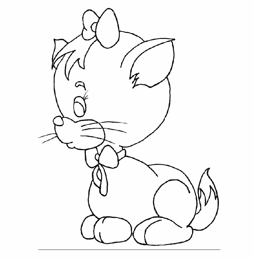 Cute Baby  Cats  Coloring  Pages Animal Pictures 