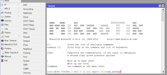 Export File Konfigurasi Mikrotik