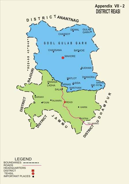 Tourist Map Of Kashmir. MAP SHOWING THE BOUNDARIES OF