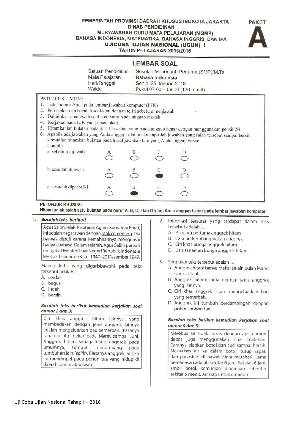 8+ Contoh Soal Tes Diagnostik Bahasa Indonesia Smp Yang Sudah Teruji