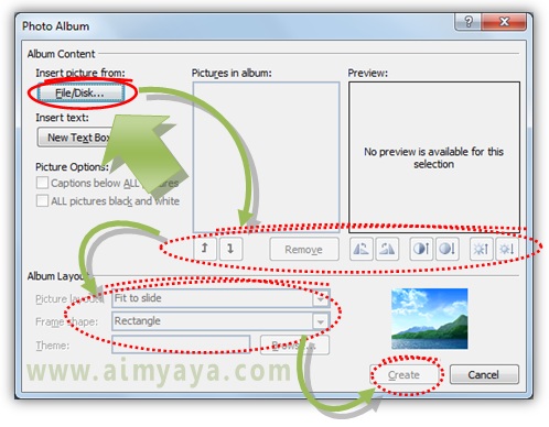  Gambar:  Cara mengatur photo album di microsoft powerpoint 