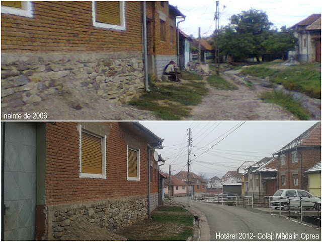 Hotarel, Bihor, Romania colaj 2006 vs 2012 ; satul Hotarel comuna Lunca judetul Bihor Romania