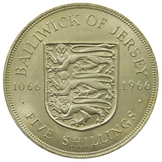 Jersey Coins 5 Shillings 1966 900th Anniversary of the Battle of Hastings