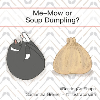 © Samantha Grenier 2020: Resting Cat Shape - Soup Dumpling