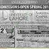 The University of Lahore Sargodha Campus Admissions Open Spring 2016