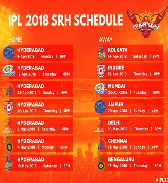 IPL schedule 2018