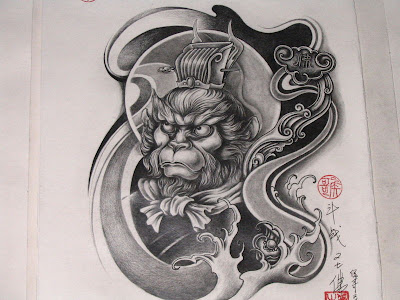 monkey king  tattoo flash