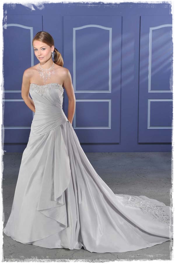 Shimmering Silver Wedding Gowns