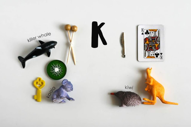 Letter K Language objects for Montessori alphabet box by TomToy